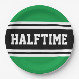 Plato De Papel HALFTIME Sporty Green Black White Football Strips