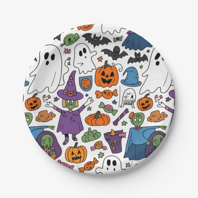 Plato De Papel Halloween 2024 (Anverso)