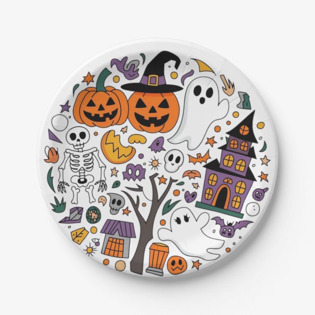 Plato De Papel Halloween 2024 (Anverso)