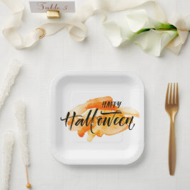 Plato De Papel Halloween acuático feliz