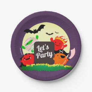 Plato De Papel Halloween adaptable - vayamos de fiesta Mochis