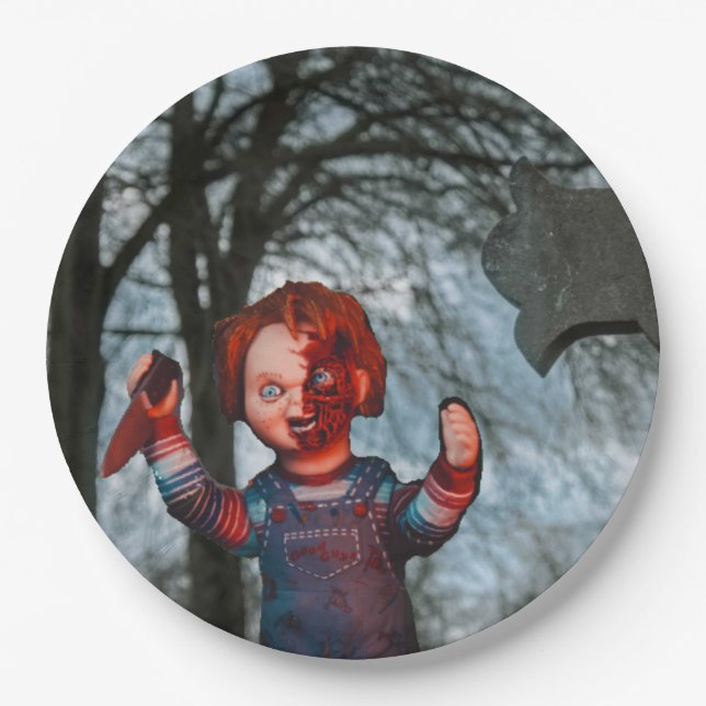 Plato De Papel Halloween aterrador (Anverso)