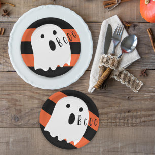 Plato De Papel Halloween Baby Ghost Boo