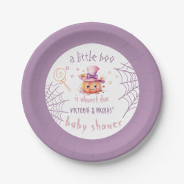 Plato De Papel Halloween Baby Girl Shower