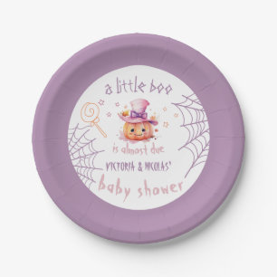 Plato De Papel Halloween Baby Girl Shower