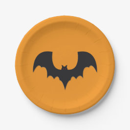 Plato De Papel Halloween bat