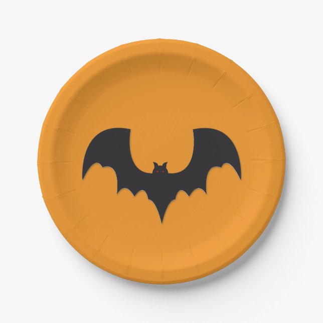 Plato De Papel Halloween bat (Anverso)