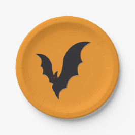 Plato De Papel Halloween bat