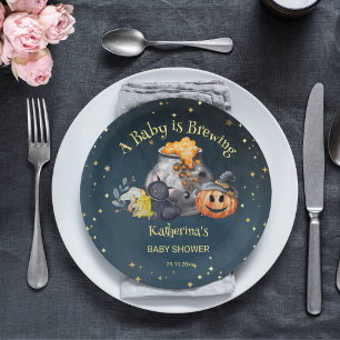 Plato De Papel Halloween bebé se está preparando