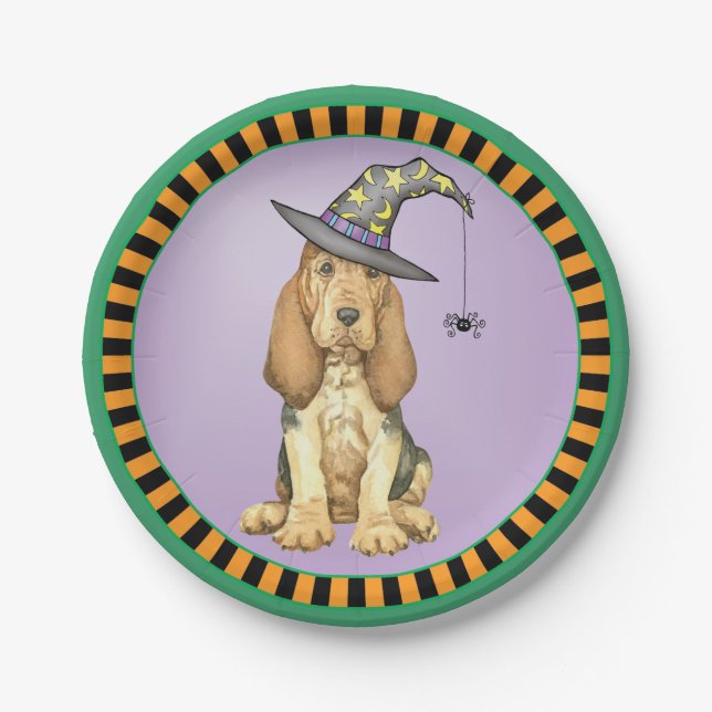 Plato De Papel Halloween Bloodhound (Anverso)
