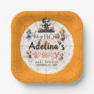 Plato De Papel Halloween Boo Spooky Skeletons disfraces Baby Show