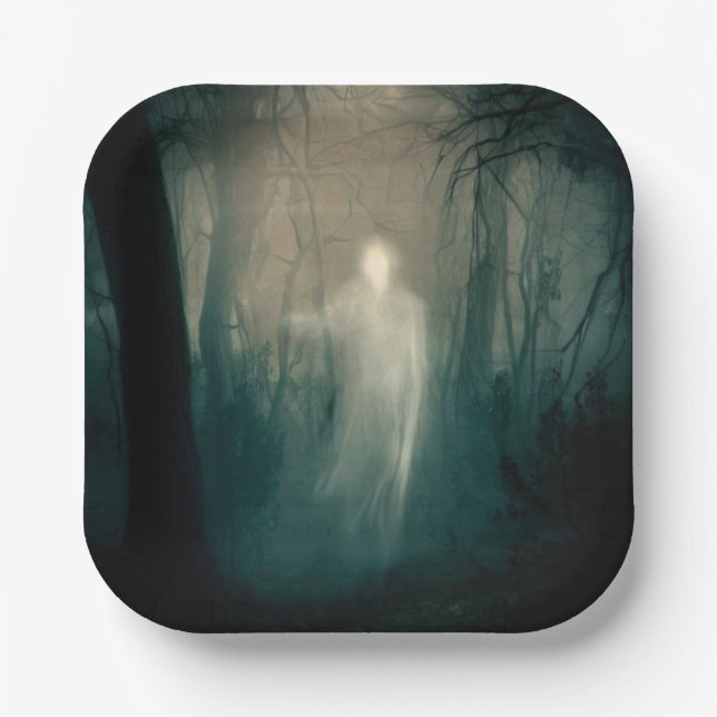 Plato De Papel Halloween - Bosque embrujado 3 (Anverso)