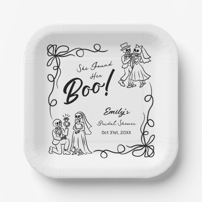Plato De Papel Halloween Bridal Shower (Anverso)