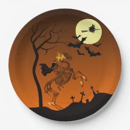 Plato De Papel Halloween Caballo sin Cabeza