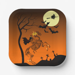 Plato De Papel Halloween Caballo sin Cabeza