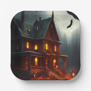 Plato De Papel Halloween/Calabaza/Caída