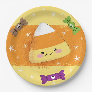 Plato De Papel Halloween Candy Corn Paper Fiesta Plate_NEEDS INFO