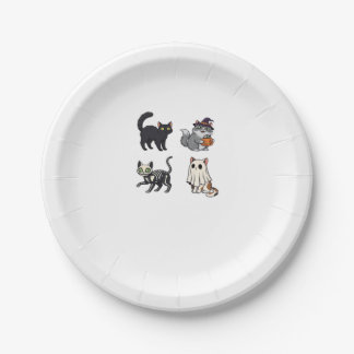 Plato De Papel Halloween Cat  Spooky and Stylish Feline-Inspired
