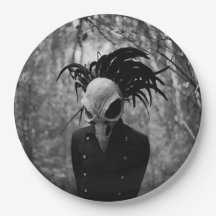 Halloween con el cráneo de las aves resplandecient