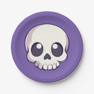 Plato De Papel Halloween con el cráneo del Personalizado