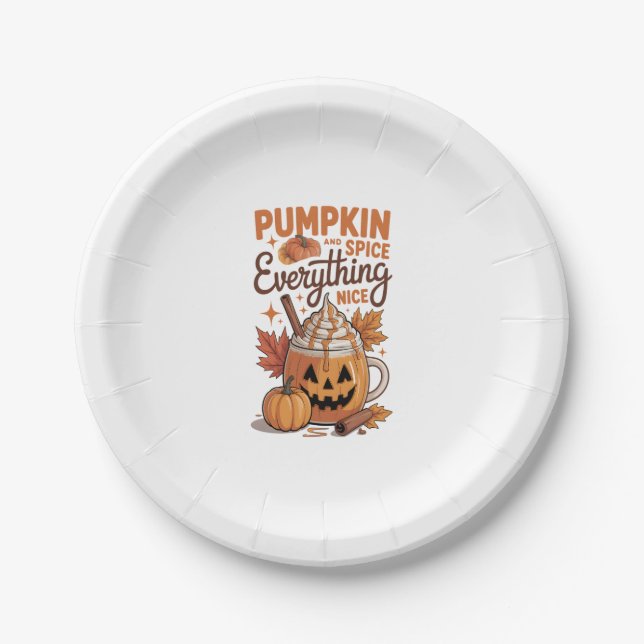 Plato De Papel Halloween con especias de calabaza (Anverso)