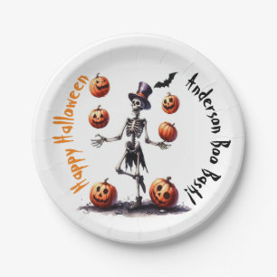 Plato De Papel Halloween con malabarismo