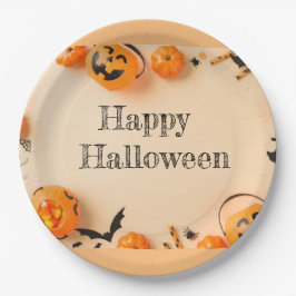 Plato De Papel Halloween con placas de papel y Fiesta