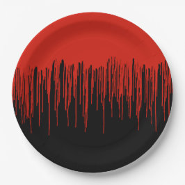 Plato De Papel Halloween con sangre goteante