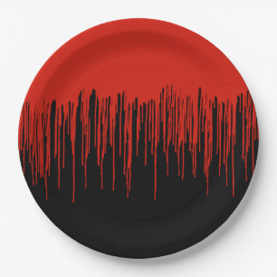 Plato De Papel Halloween con sangre goteante