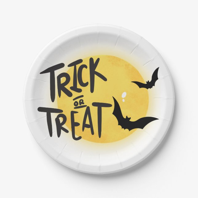 Plato De Papel Halloween con trucos (Anverso)