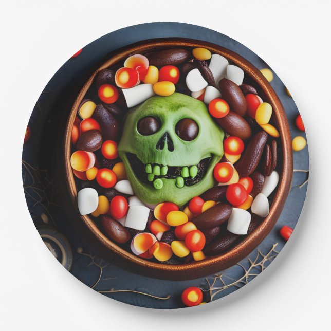 Plato De Papel Halloween Creepy Candy Bowl (Anverso)