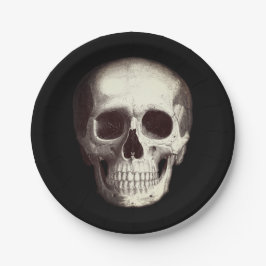 Plato De Papel Halloween de adultos negros con espanto