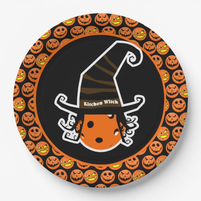Plato De Papel Halloween de bolas de pollo (Anverso)