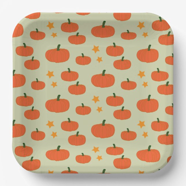 Plato De Papel Halloween de calabaza espumosa (Anverso)