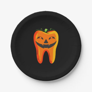 Plato De Papel Halloween de calabazas dentarias