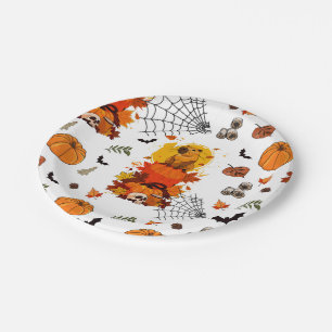 Plato De Papel Halloween de Capybara. Calabaza de Brujas.