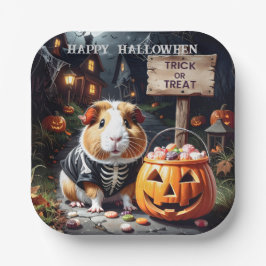Plato De Papel Halloween de Cerdo de Guinea
