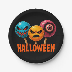 Plato De Papel Halloween de dulces siniestros