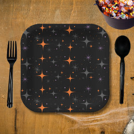 Plato De Papel Halloween de ghost negro lindo