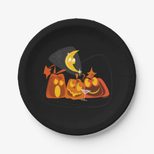 Plato De Papel Halloween de las calabazas modernas del siglo medi