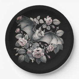 Plato De Papel Halloween de los Bates Voladores