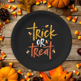 Plato De Papel Halloween de maíz dulce o truco