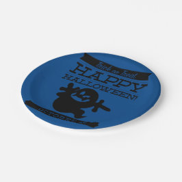 Plato De Papel Halloween de retro tipográfico