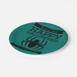 Plato De Papel Halloween de retro tipográfico