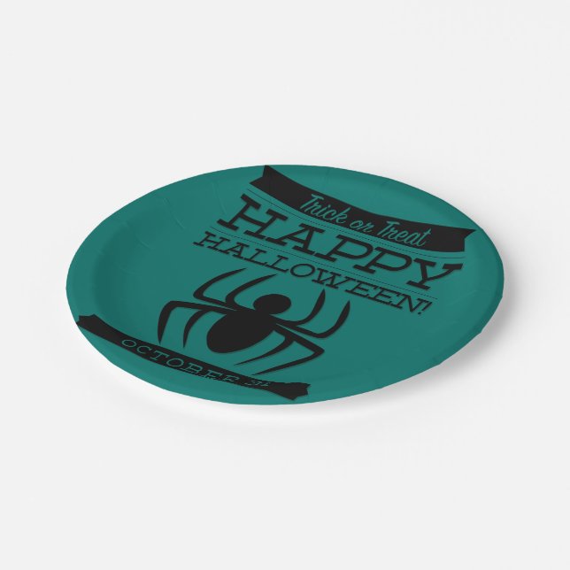 Plato De Papel Halloween de retro tipográfico (Angular)