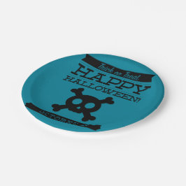 Plato De Papel Halloween de retro tipográfico