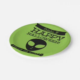 Plato De Papel Halloween de retro tipográfico