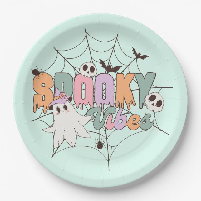 Plato De Papel Halloween de Spooky Vibes (Anverso)
