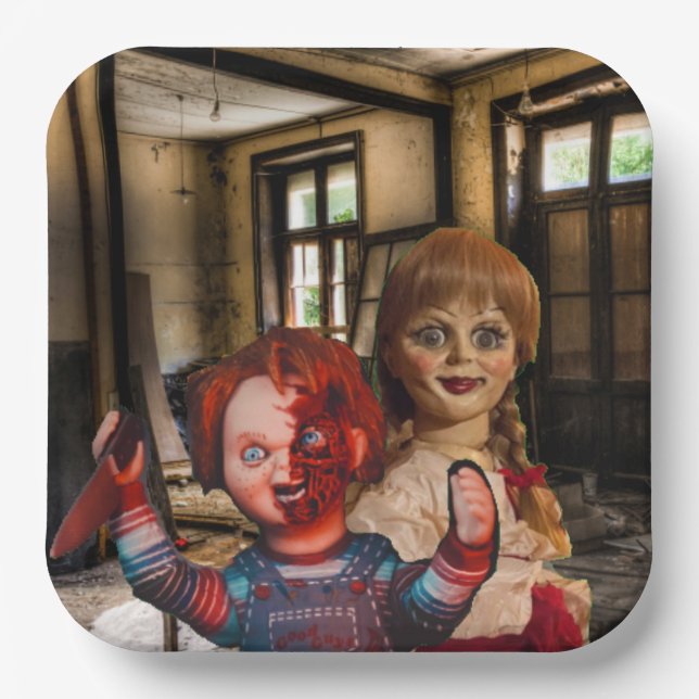 Plato De Papel Halloween espeluznante (Anverso)