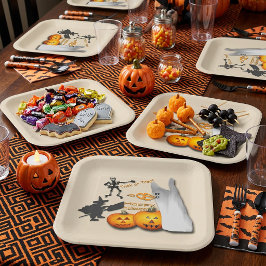 Plato De Papel Halloween espeluznante